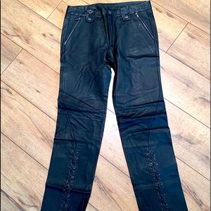 NEW YORK SPEED LEATHER PANTS MENS STR8 LEG SIZE (34) NWT